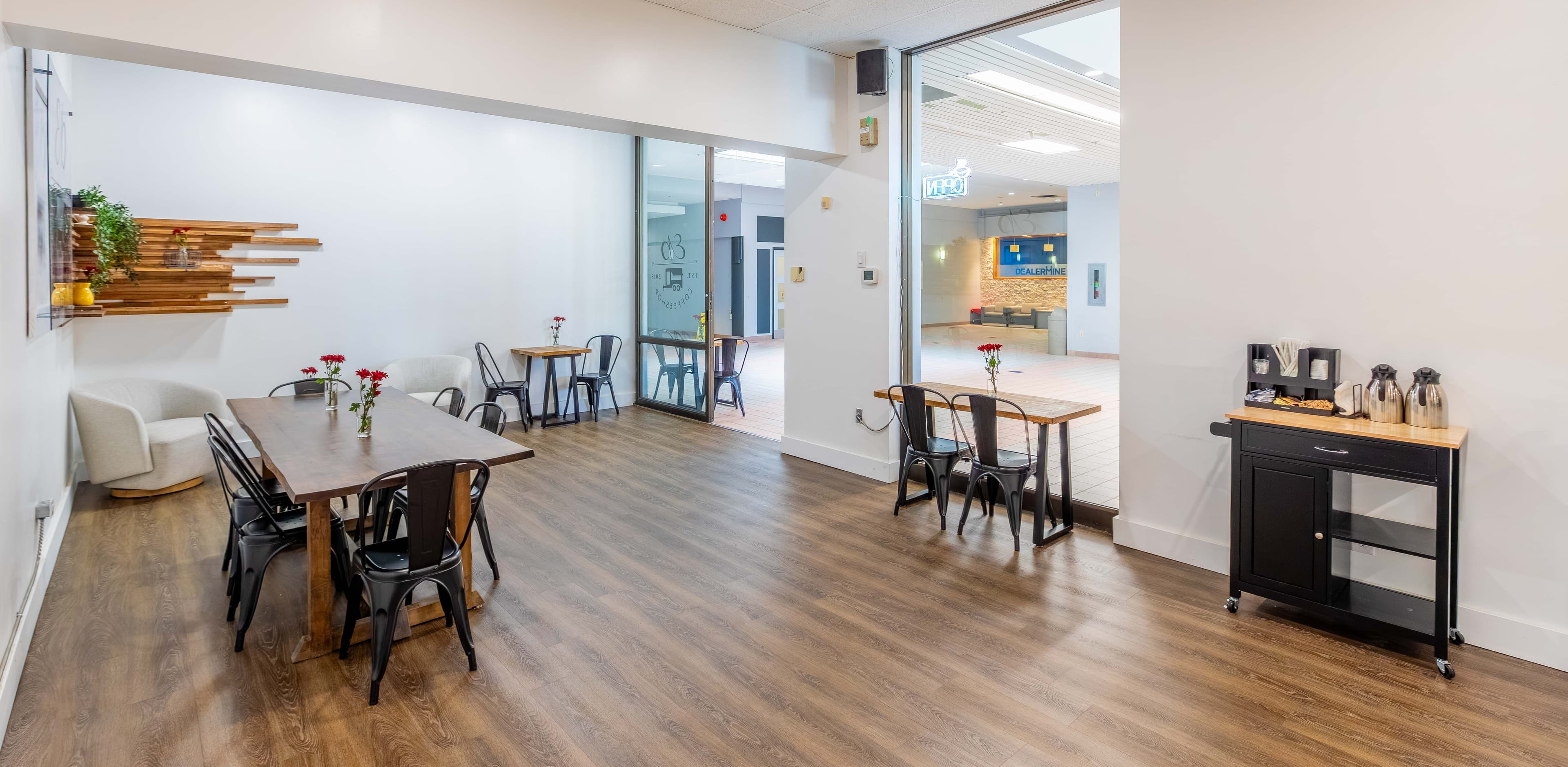 Eb Coffee at Place 400 — interior and cafe seating